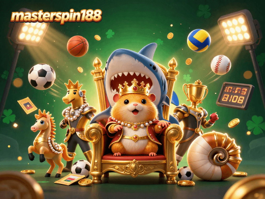 Engage in thrilling sports betting with masterspin188's dynamic game scene featuring a fierce hamster king.